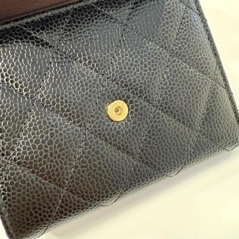 CHANEL Black Caviar Leather Logo Wallet - Picture 9 of 10